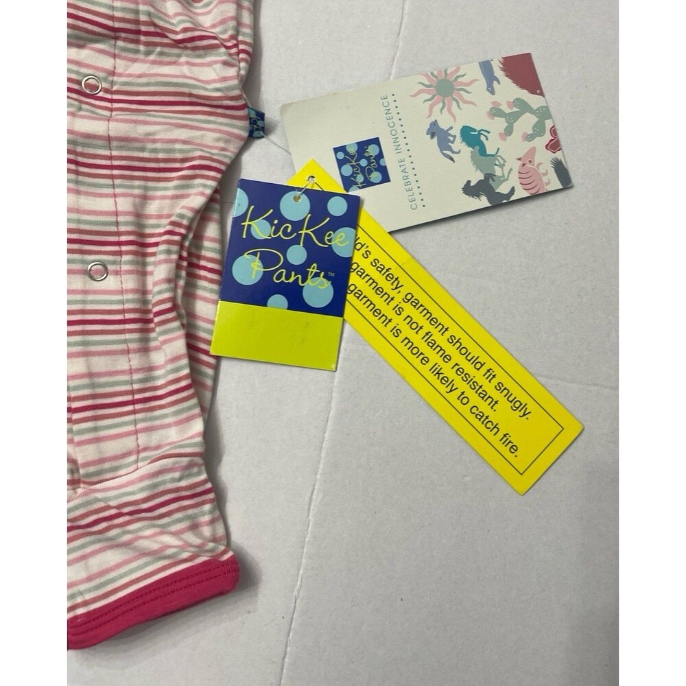 KicKee Pants Girl's Bamboo Fitted Coverall Desert Stripe Size 4T New With Tags - Picture 5 of 5